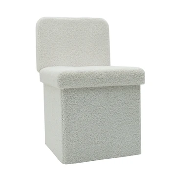 Kids Toy Folding Storage Stool Foldable Ottoman Storage Back-rest Chair