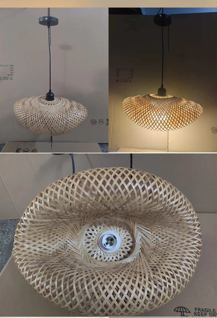 Lámpara de bambú natural tejida a mano, iluminación decorativa, candelabros de bambú de madera, lámpara colgante creativa para restaurante_voghion.com