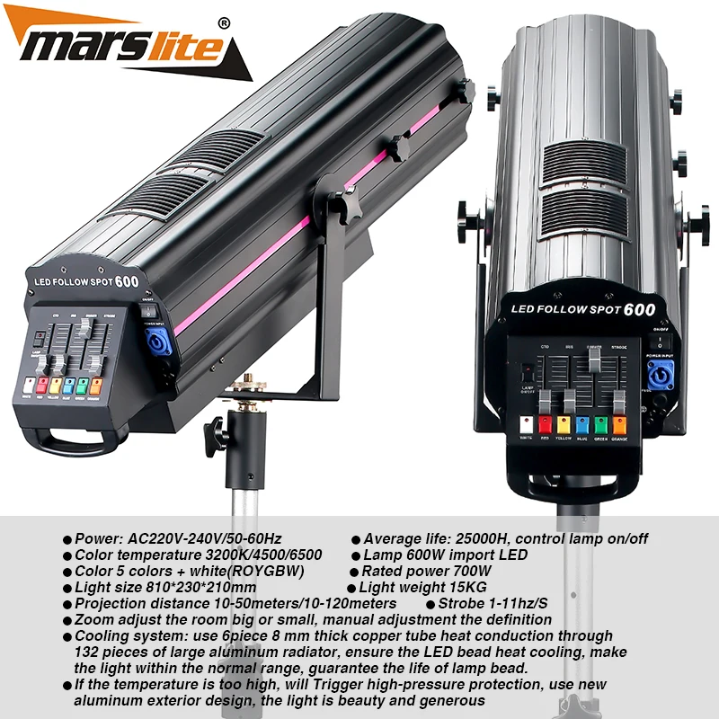 Marslite LED Follow Spot Lights - Perfect for Weddings & Stages
