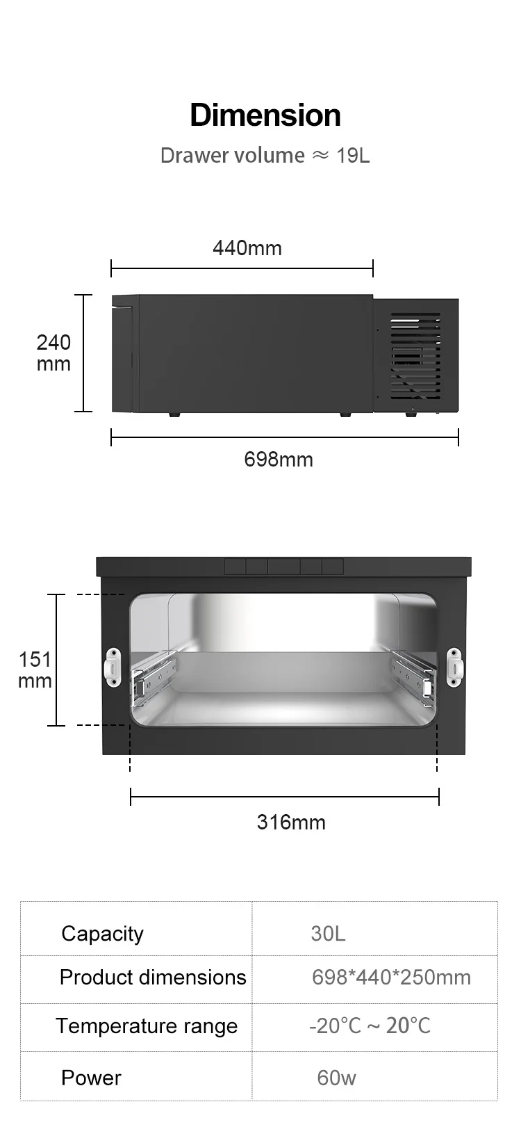 alpicool d30 30l drawer fridge