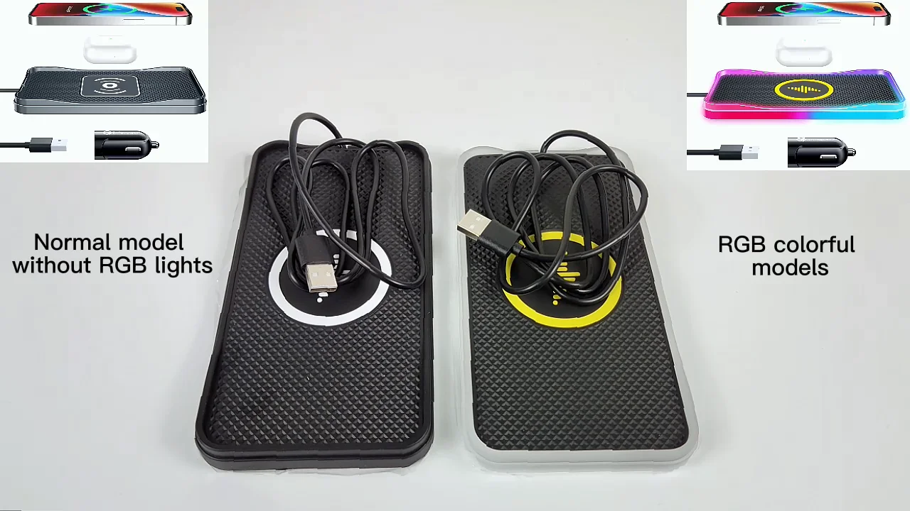 Wireless Car Charger Pad Qi Fast 15w 10w 7.5w Charging Mat Stand Holder