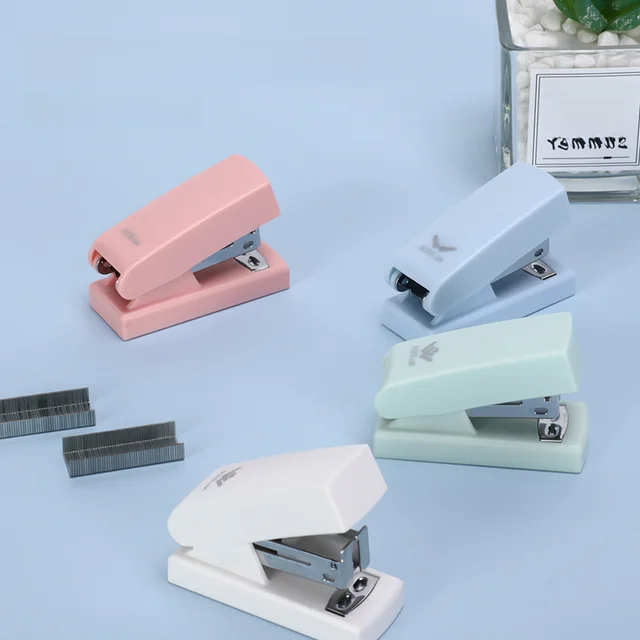 Promotional Cute Fancy Colors Mini Plastic Standard Stapler for School and Office