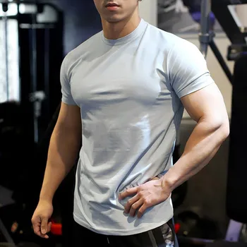 Workout Gym Quick Dry Breathable T-shirt  Polyester  Spandex Print Logo Custom Men Sport T Shirts