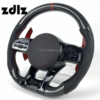 Fit for Mercedes Benz A B E C Class W205 W204 W206 W213 C63 Upgrade Carbon Fiber Steering Wheel with Shift Paddles Customizable