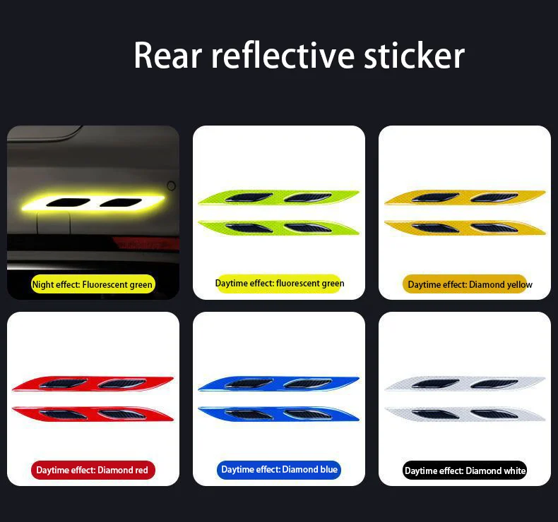 Universal Car Night Vision Reflective Stickers Bumper Sign Car Vehicle ...