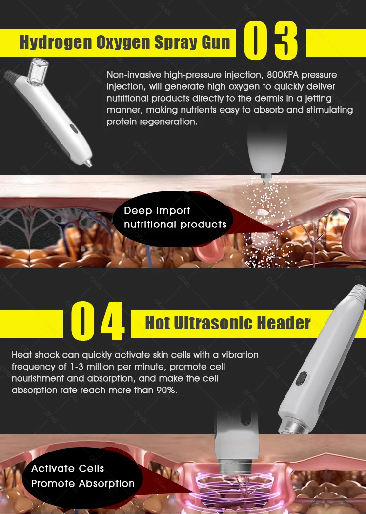 Super Maquinas Facial Oxygenated Machine H2o2 Hyperbaric Whitening Jet ...