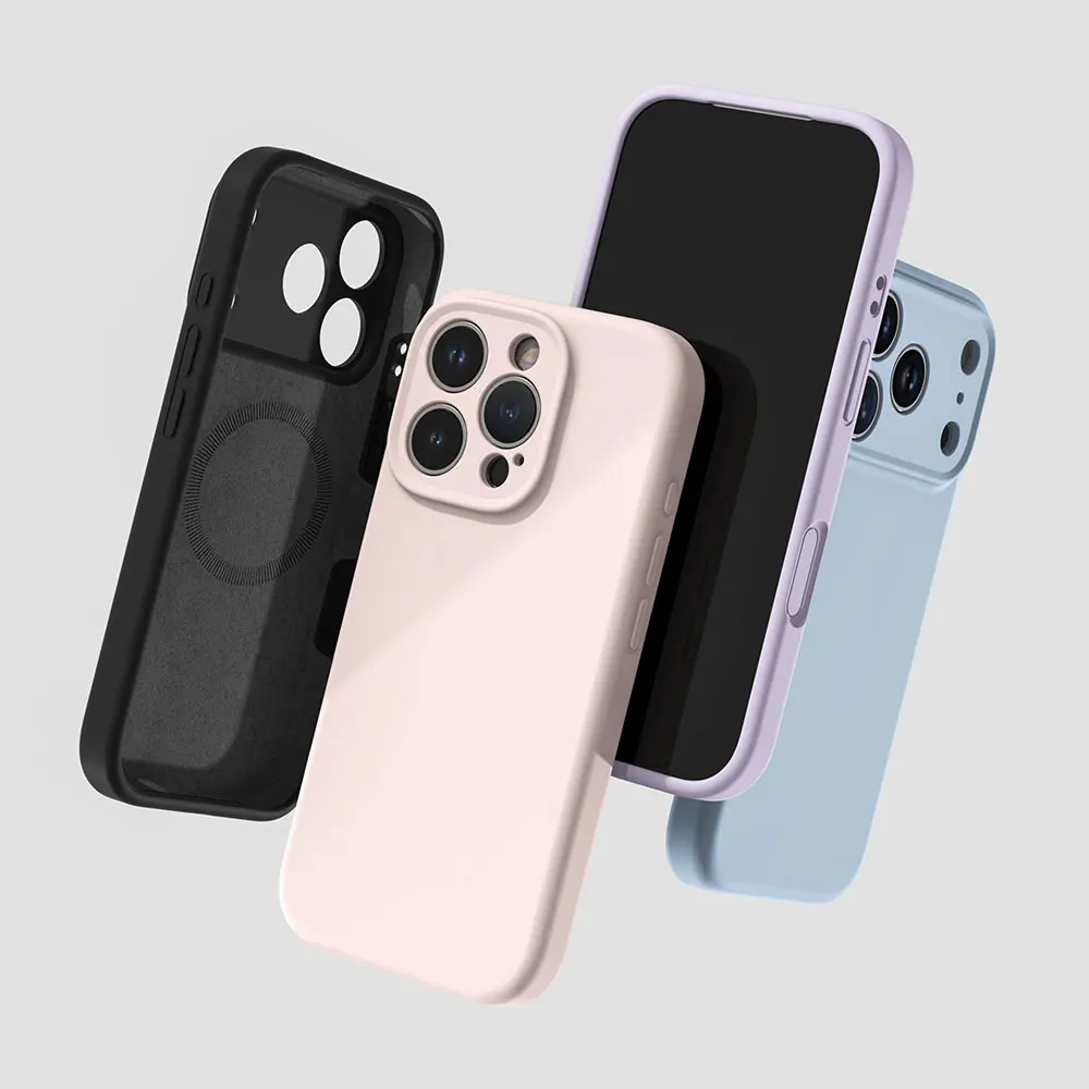 product laudtec real liquid silicone phone cases pure colour shockproof camera protector customized for iphone 17 air 16 pro max sjk1060-5