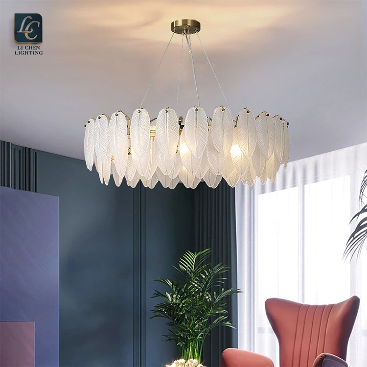 P0017 Modern Design Indoor Decoration Living Room Dining Room Glass LED Chandelier Light   