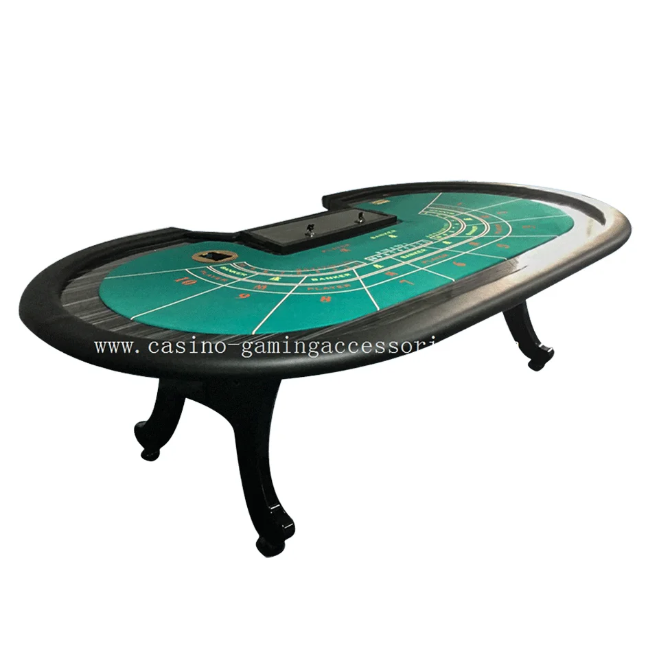 Luxury Green Baccarat Poker Table - Durable Eco-Friendly Design