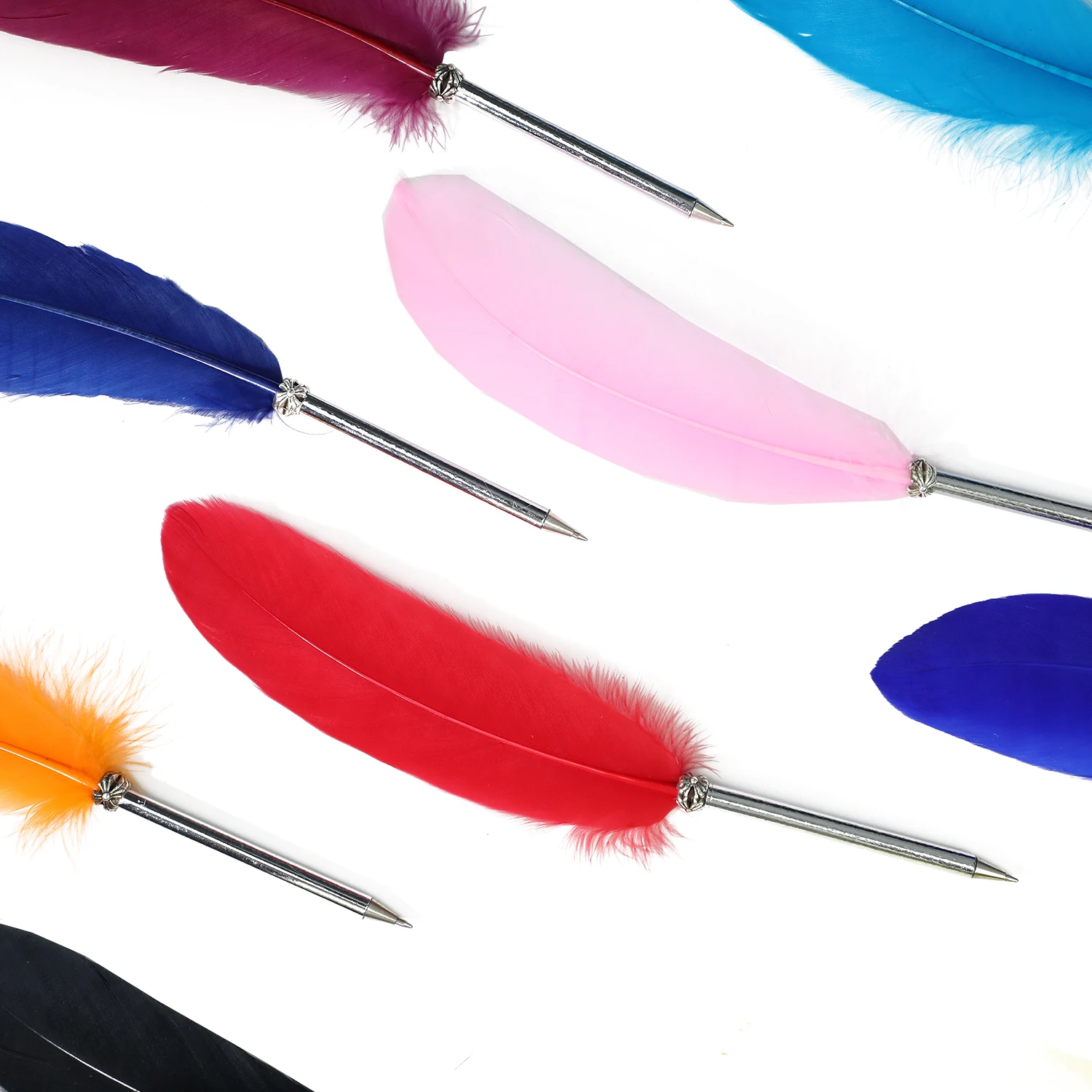 ○貴重/羽根ペン 手染めグラデひねりビーズ×手染めスクリュー カスタム