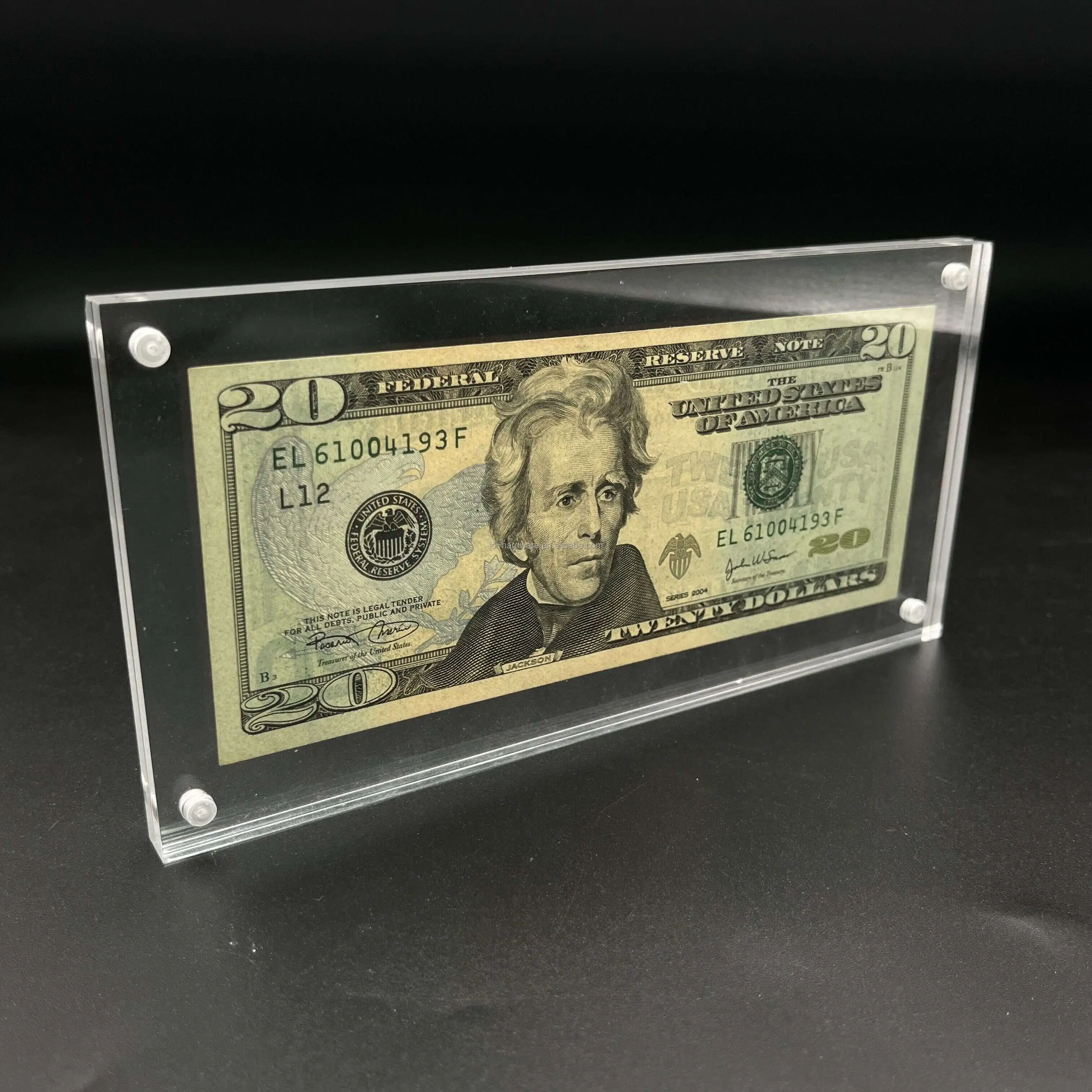 Acrylic Display Dollar Bill Display Case Dollar Holder Currency Ticket ...