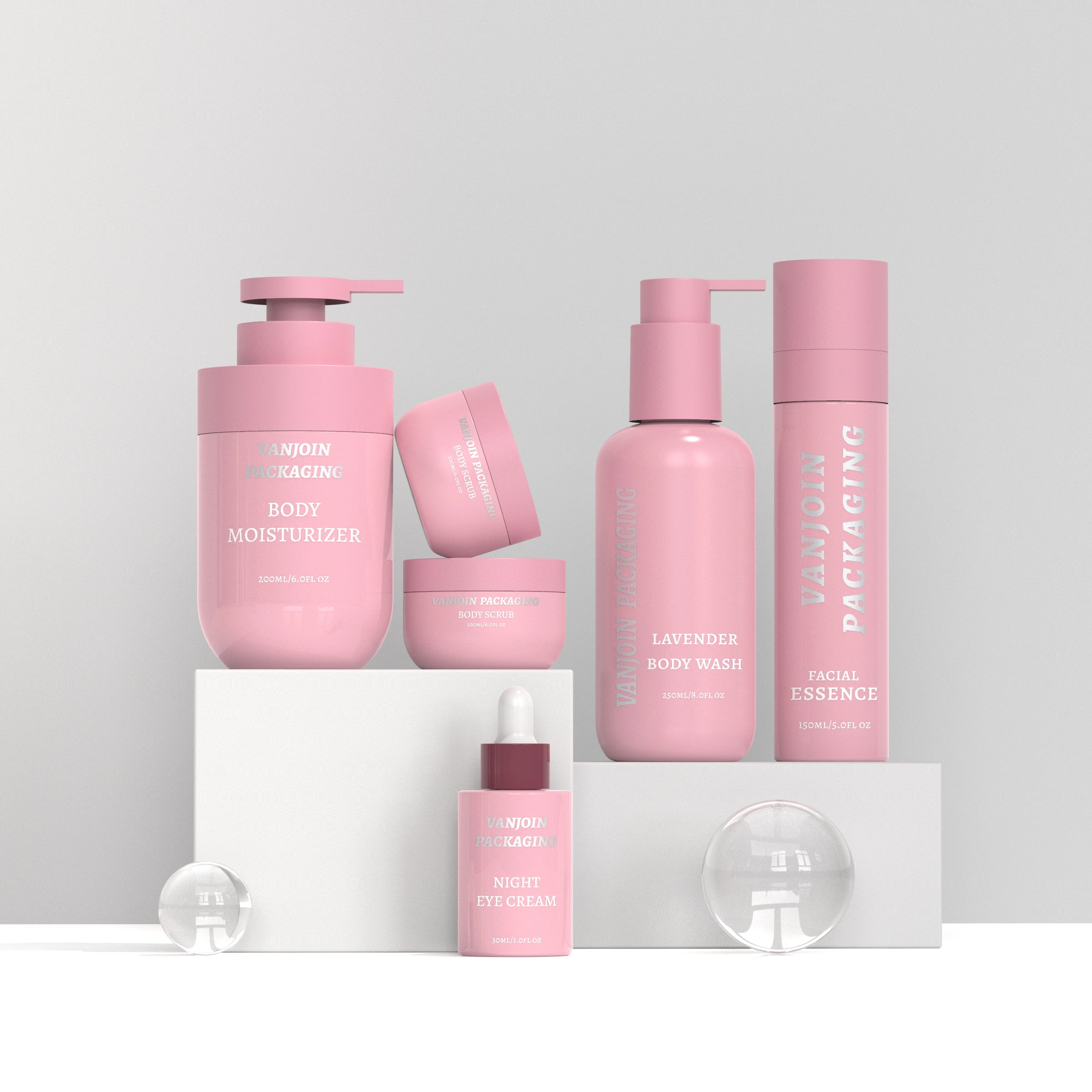 ショッキングピンク様 Clean art 洗顔、化粧水、乳液3個セット 空の化粧品ピンクプラスチックスキンケアセット包装ボトルローション