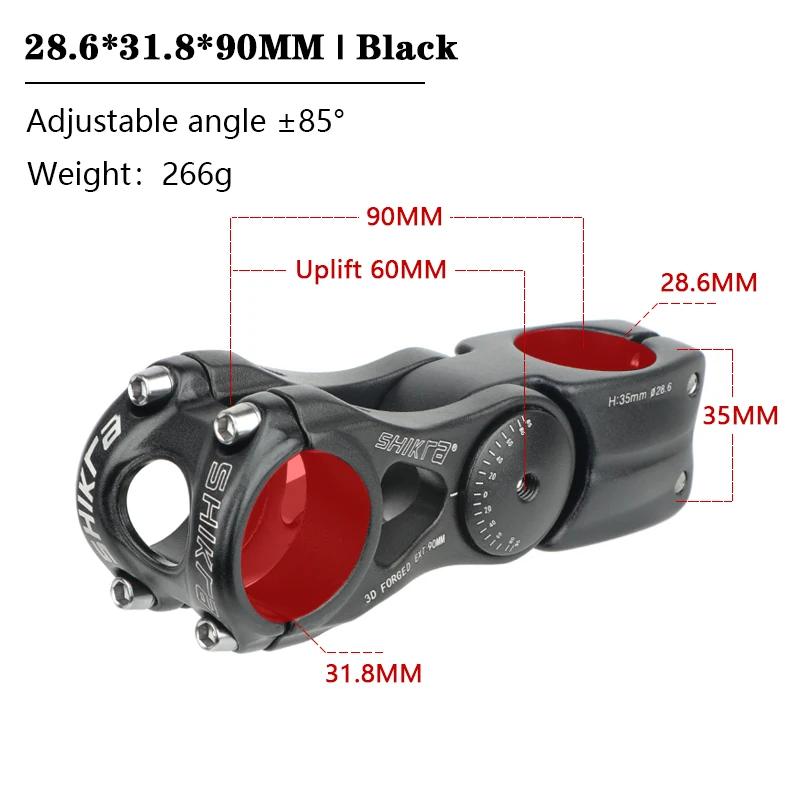 Degree Stem Adjustable Bike Stem MTB Handlebar Riser