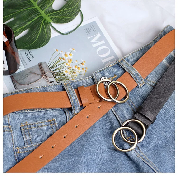 Wholesale Double Ring Soft Faux Dress Waist Fashion PU  display picture 1