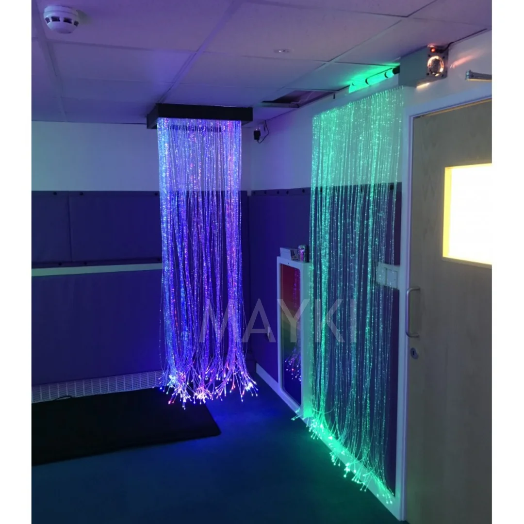 Rgb Color Changing Led Fiber Optic Light Curtain For Sensory Room