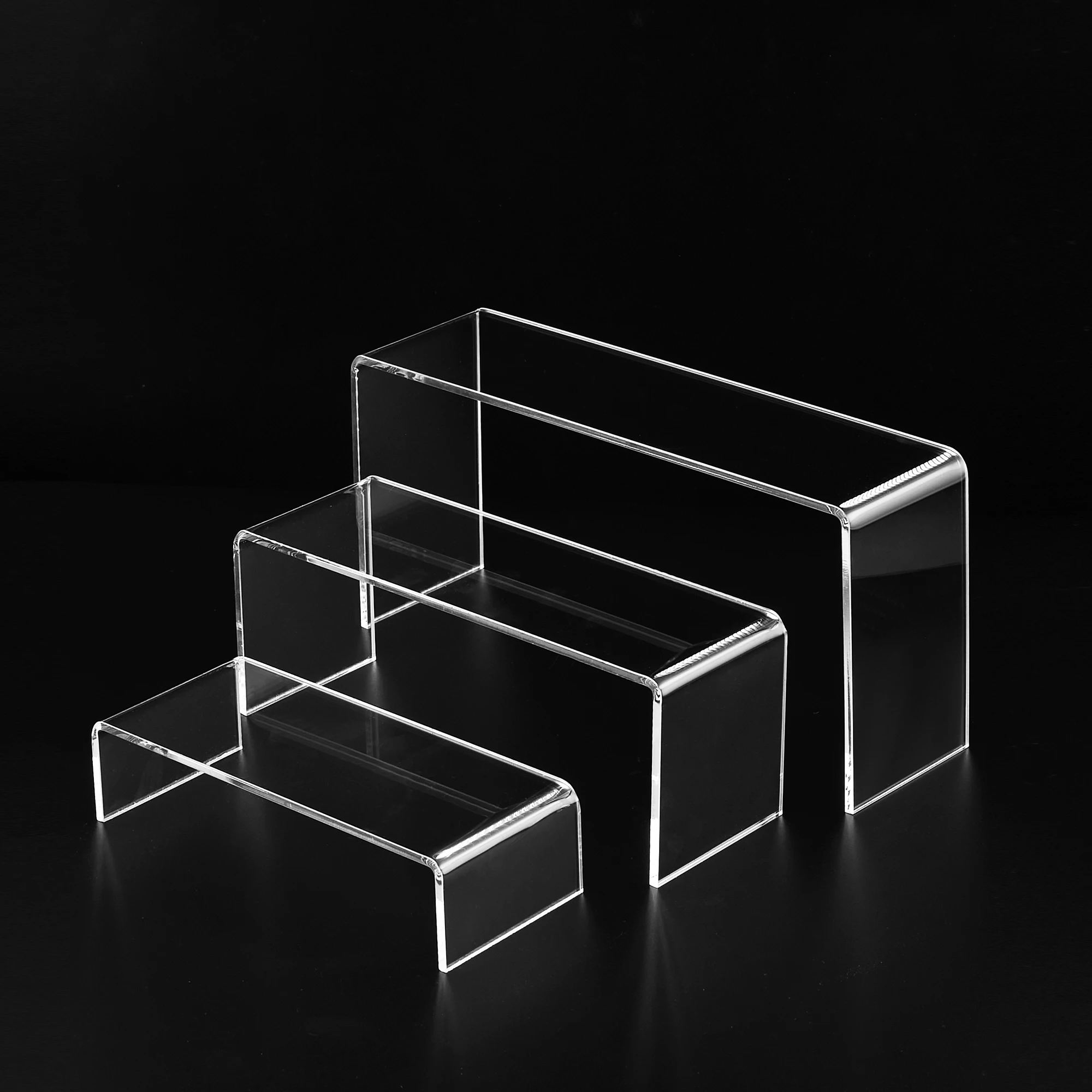 Customizable 5 Tier Transparent Acrylic Display Rack Set of Props for Shoes Storage and Store Display