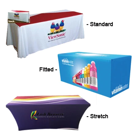 Outdoor Heat Transfer Polyester Table Cloth Spandex Table Cover for Wedding Event Hotel