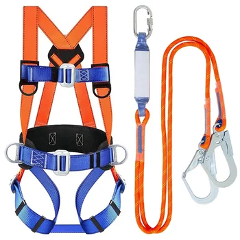 HN3006B Fall protection full body harness Climbing Safety belt with shock absorber lanyard double hook