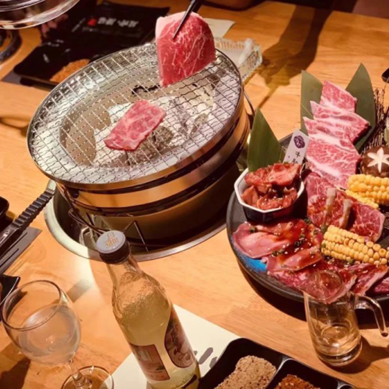 Outdoor Indoor Barbecue Japanese Hibachi Yakitori Stoves Round Tabletop