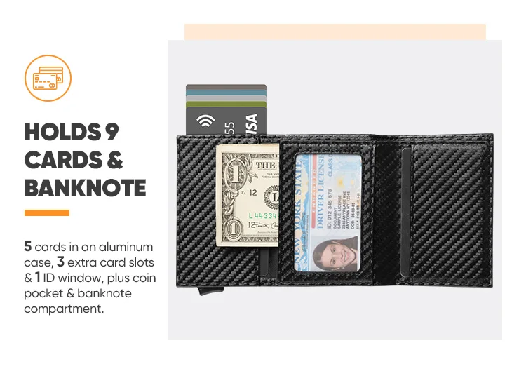 Bifold Pop Up Wallet With Banknote Compartment Id Window Coin Pocket ...