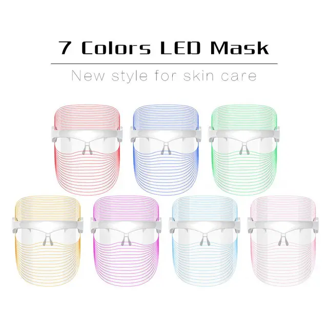 7 colors led face mask photon light therapy colorful Led Mask Facial Machine usb rechargeable