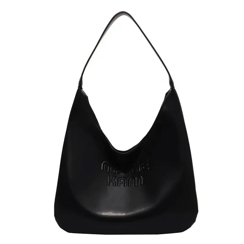Custom Embossed Logo Lady 2024 Women's Handbag Fake Designer Vegan Black Leather Hobo Bolso Mini Handbag Bags for Women