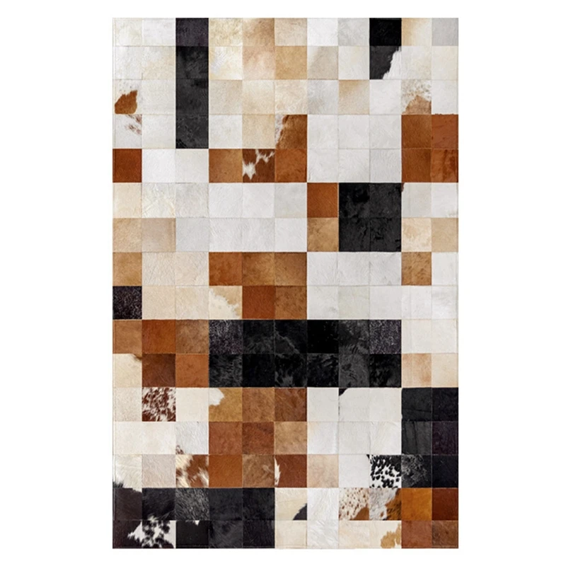 高級ブラジルレザー牛革ラグ、ブラジル牛革レザーパッチワーク