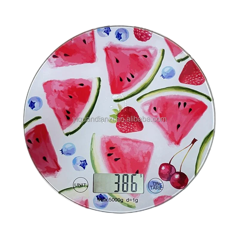 Pattern Silkscreen Printing Customized Mini Cute Shape Tempered Glass Platform 5000 Grams Digital Weighing Scale