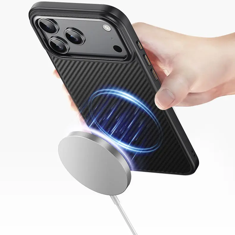 product carbon fiber ultra thin cell phone case for iphone 17 pro max  anti fall magnetic back protective cover for iphone 17 air-3
