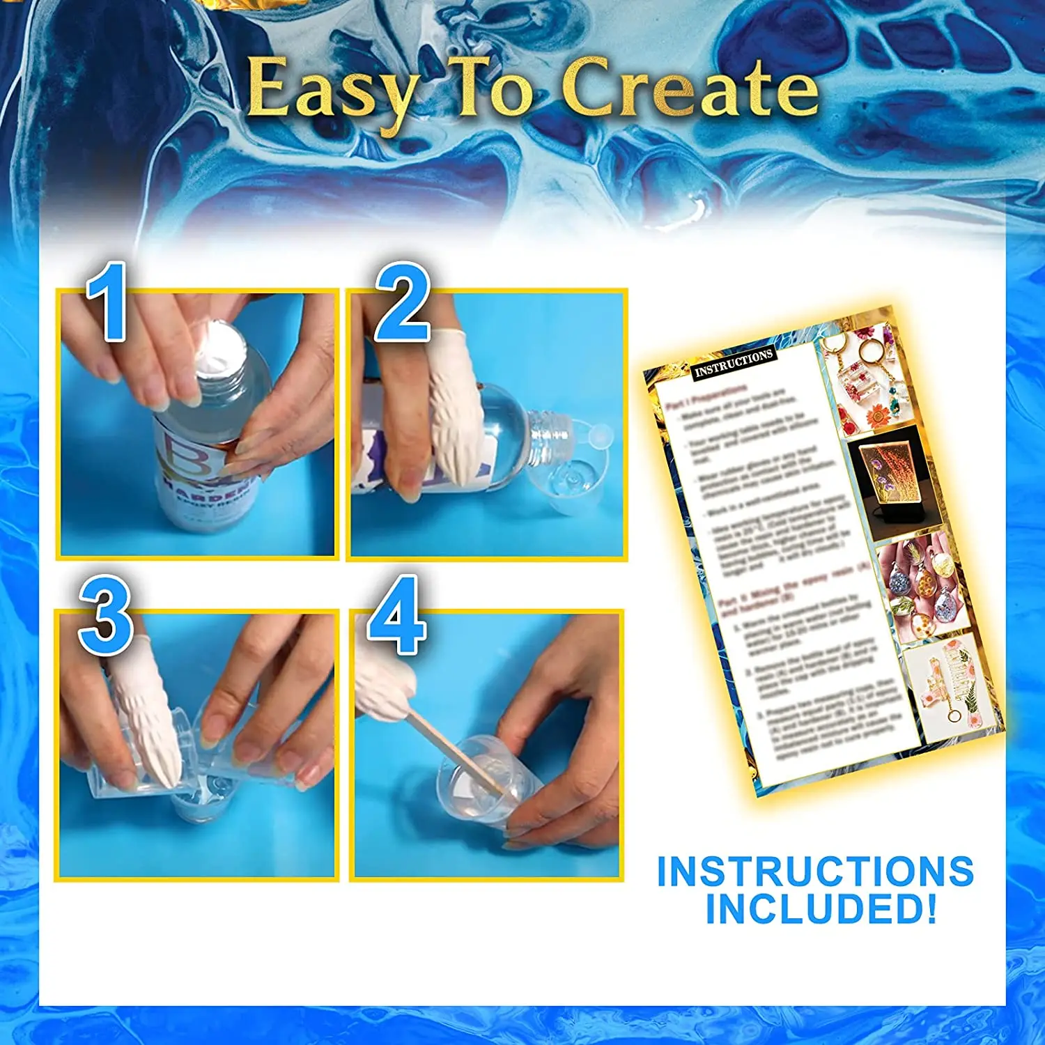 Силиконовые формы XINCHOUT для эпоксидной смолы, стартовый набор, хлопья из золотой фольги, цепочка для ключей, товары для начинающих