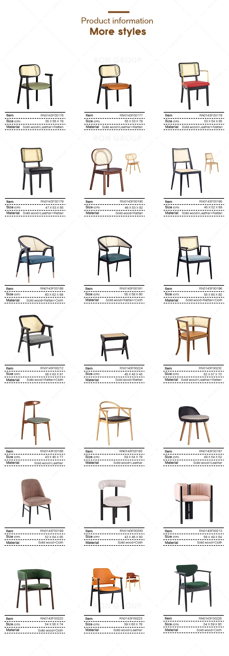 Factory Direct Sale Modern Commercial Restaurant Furniture Fashion High End Solid Ash Wood With Soft Cover Dining Room Chairs