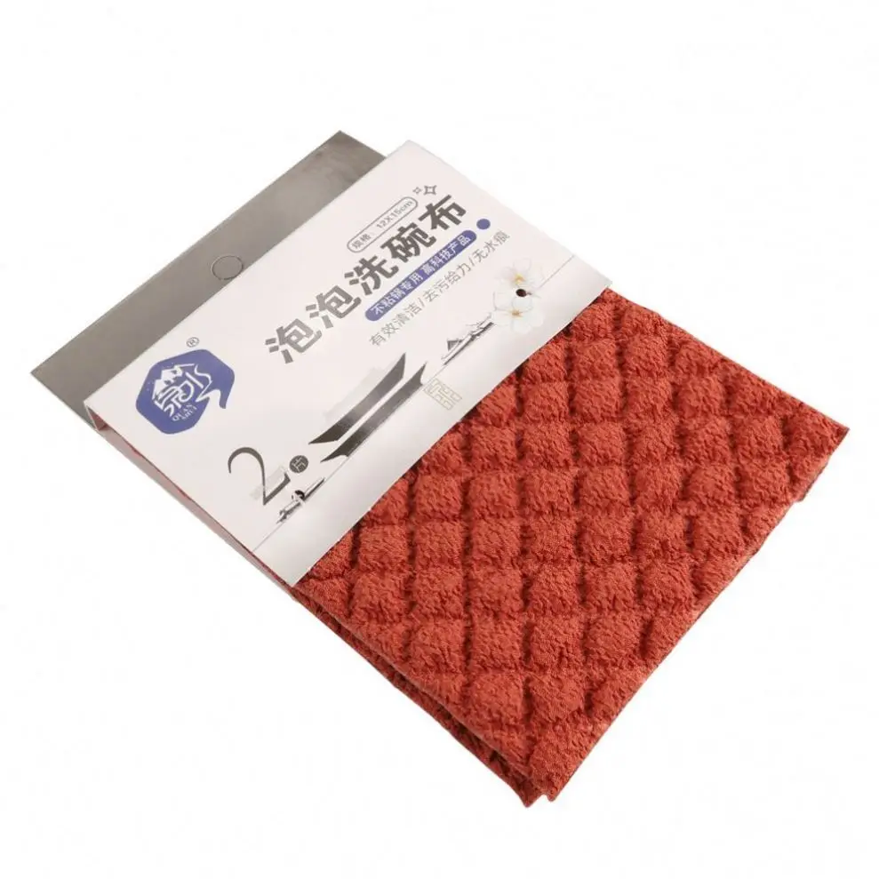 食器洗い用クロス、綿素材の清掃布、超極細繊維製のお茶用ふきん、昇華加工済み品の卸売用。ワッフル柄デザインで家庭用にも最適。吊り下げ可能なキッチン用クロスセットです。