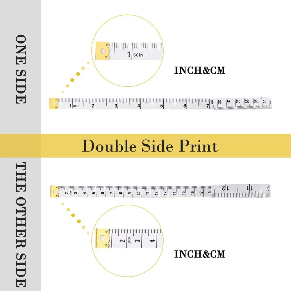 3 Pieces Double Sided Tape Measure for Sewing, Chest/Waist, 300cm/120,  Cloth Size Bra Head Circumference Tailor Double Sided Cloth Ruler