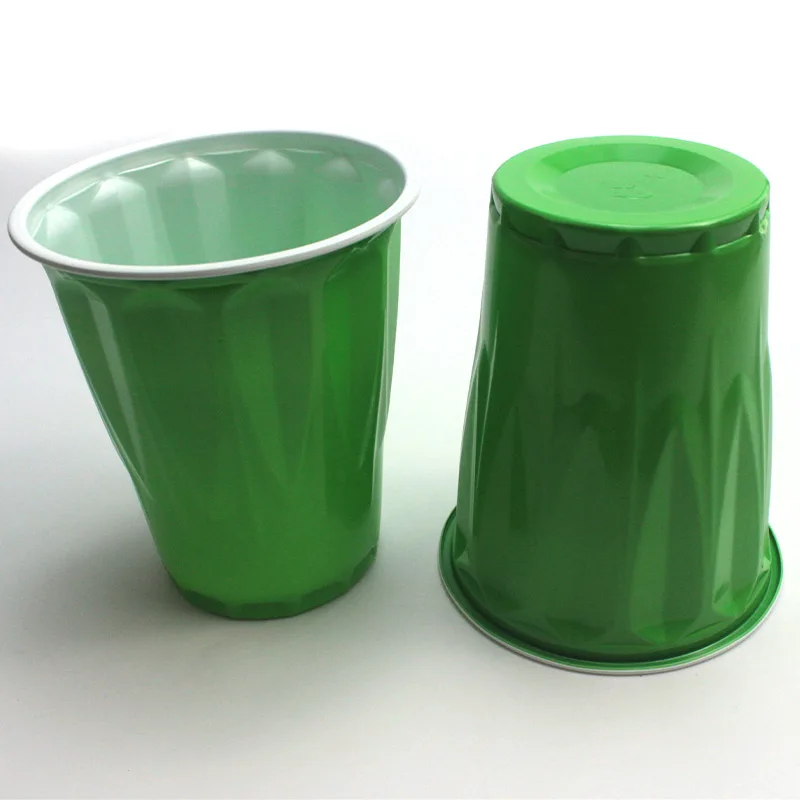 Best Selling Custom logo Printing Disposable Plastic16oz Red Blue Green PS 98mm Top Diameter for Cold Hot Drinking Octagonal Cup