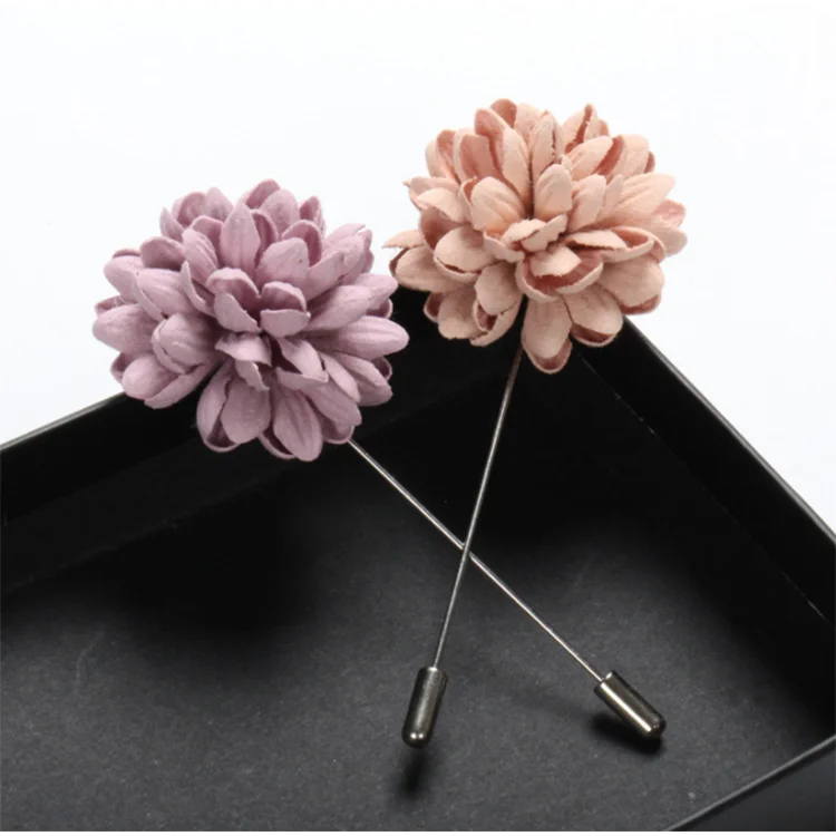 Promotional custom designer anniversary wedding brooch flower lapel pins for men suit details