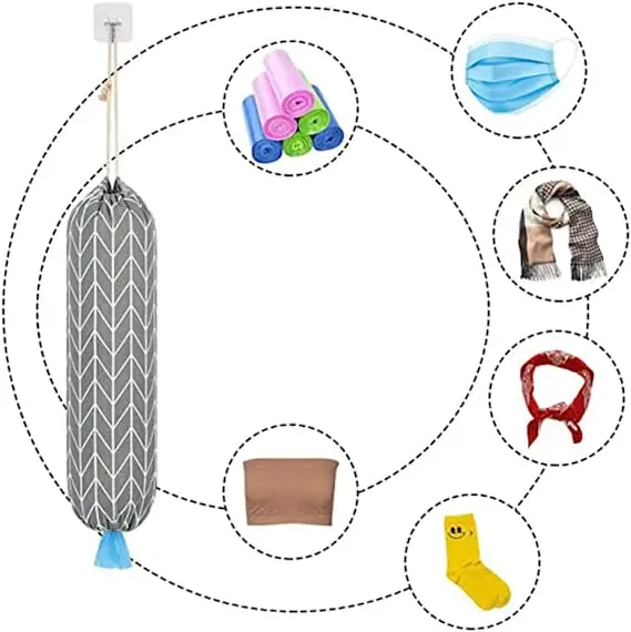Wandhalter Für Plastiktüten – Großes Fassungsvermögen (58,4x22,9 Cm), Maschinenwaschbar, Mit Elastischem Boden