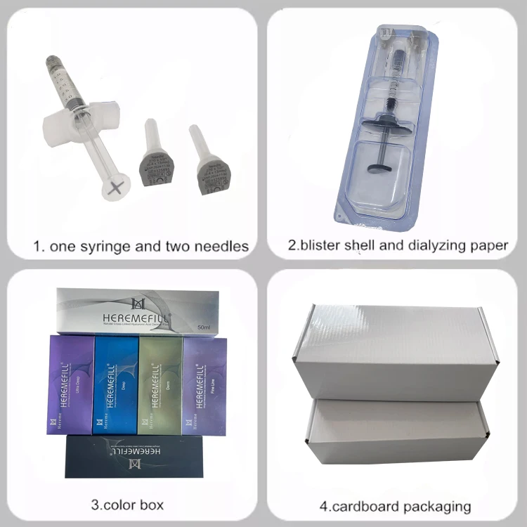 Hereme lips augmentation nose cheek HA gel injection cross-linked hyaluronic acid dermal filler for lip injections