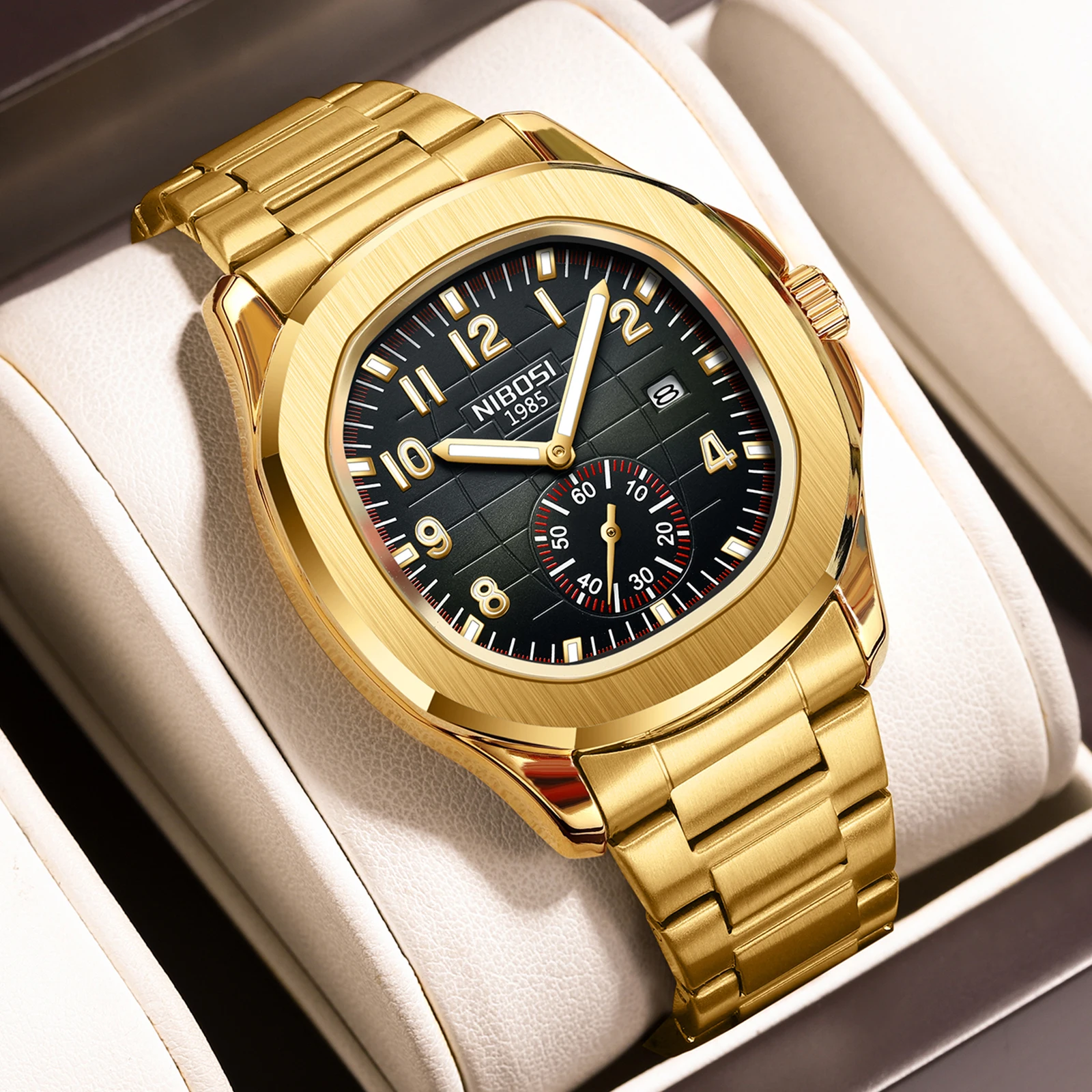NIBOSI 2653 Classic Quartz Date Men's Wristwatch - Minimalist Luxury