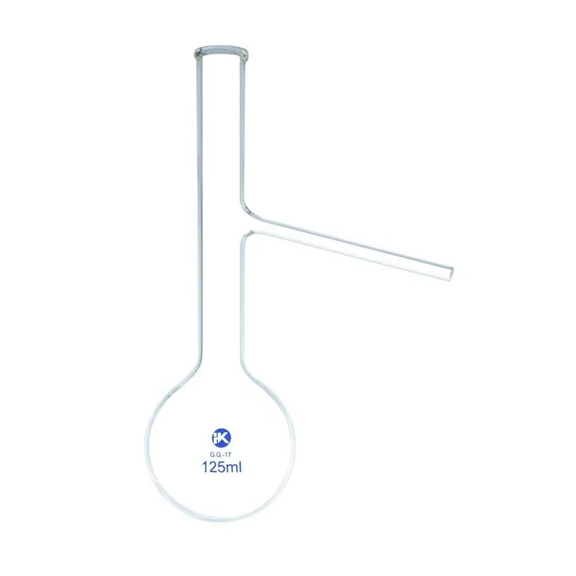 Laboratory Glass Church Distillation Flask Distilling Flask with Side Tube