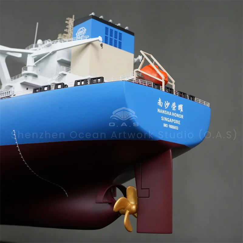 This bulk carriers model is meticulously designed according to typical Japan shipbuilding standards, presenting authentic ship type characteristics and professional structure. It clearly displays accurate ship measurements and marked gross tonnage of ship, with highly restored hull lines, cabin layout and deck details. Made of durable materials with fine craftsmanship, it is suitable for maritime teaching, shipyard exhibitions, technical displays and shipping enterprise souvenirs. Custom scales and data markings are supported for professional and collection purposes.Amber@vesselmodel.com Tel: +86 18038048785