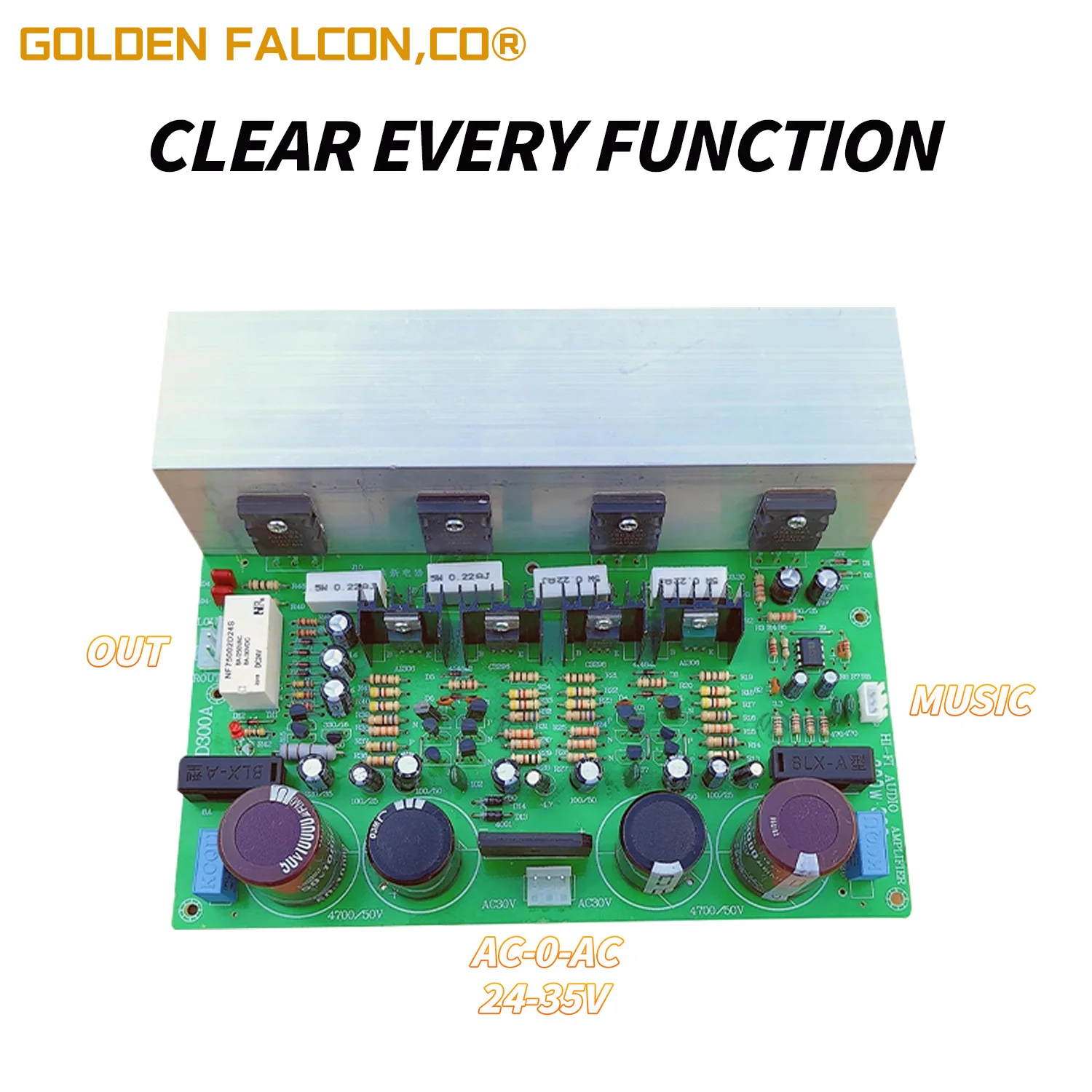 2.0 Channel Power Amplifier Board 300w High Power Amplifier Board Module Hifi Delay Relay