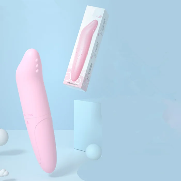 Pink dolphin-shaped bullet vibrator front view