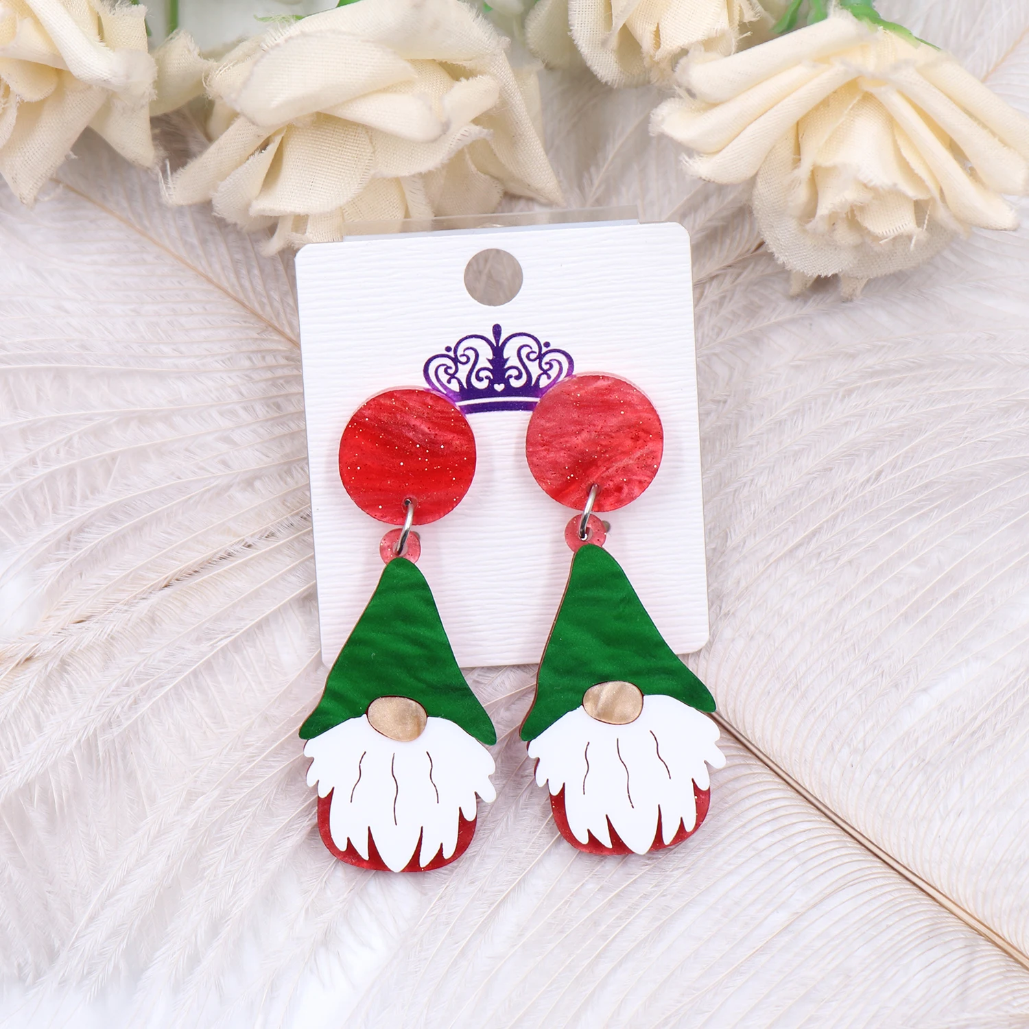 ERS187ER1614  New product CN Drop Gnome christmas cute Acrylic earrings Jewelry for women factory