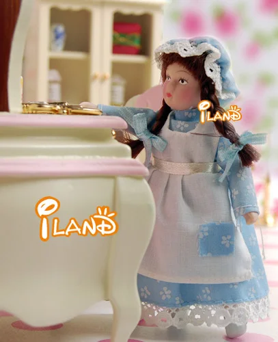 
 Миниатюры iland 1/12, Миниатюрные модели людей/фигурки девушек в синем платье PP003D  