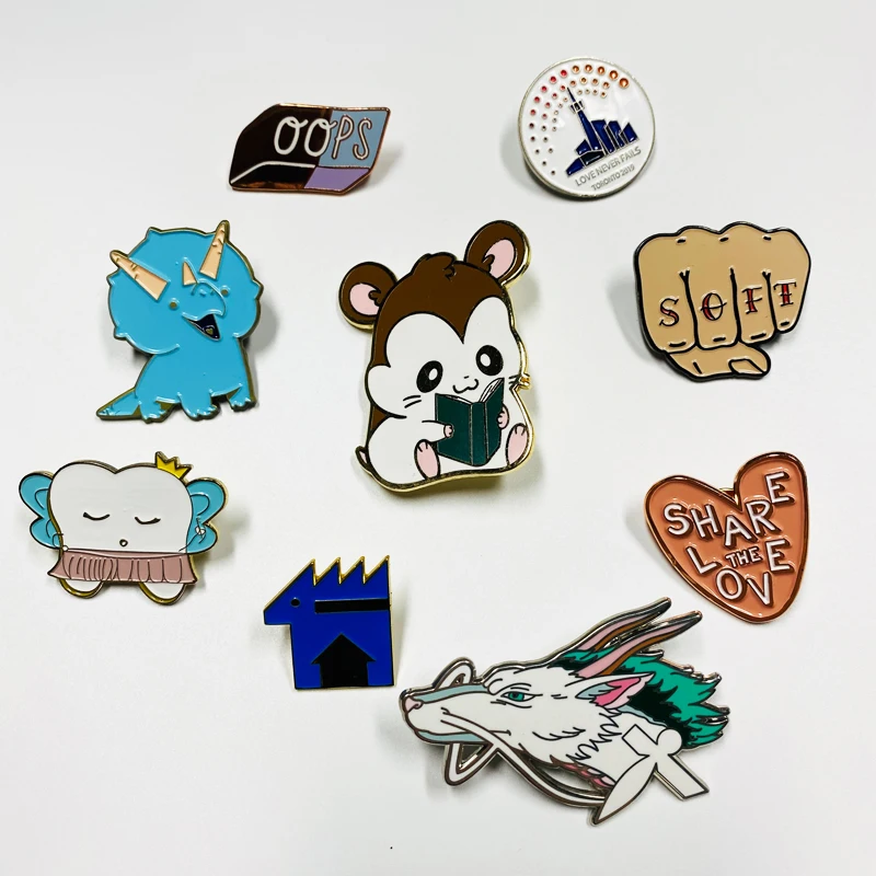 PINSBACK Custom Enamel Pins Soft Hard Enamel Black Dyed Metal Badge Enamel Pin Custom
