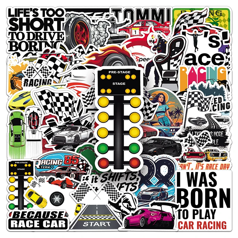 Shop 50PCS Cartoon Car Series Stickers for Laptop & Journal