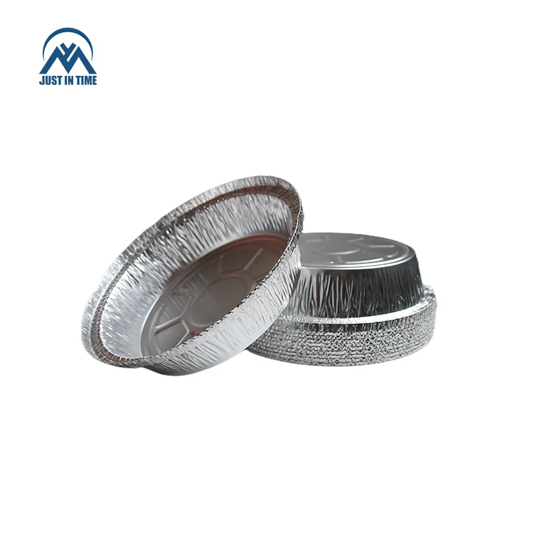 Export Aluminum Foil Tray Container Plate Pizza Pan Baking Disposable Food Packaging Aluminum Foil Round 9 Inch Customize Takeaway Food Free Offer Accept