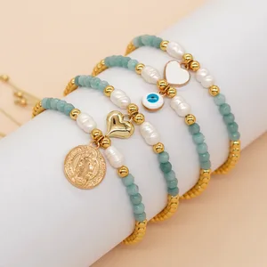 Trendy DAISY Charm Alloy Bracelet Dripping Oil Pendant Multi Color 18K Gold PVD String Women Fashion Party