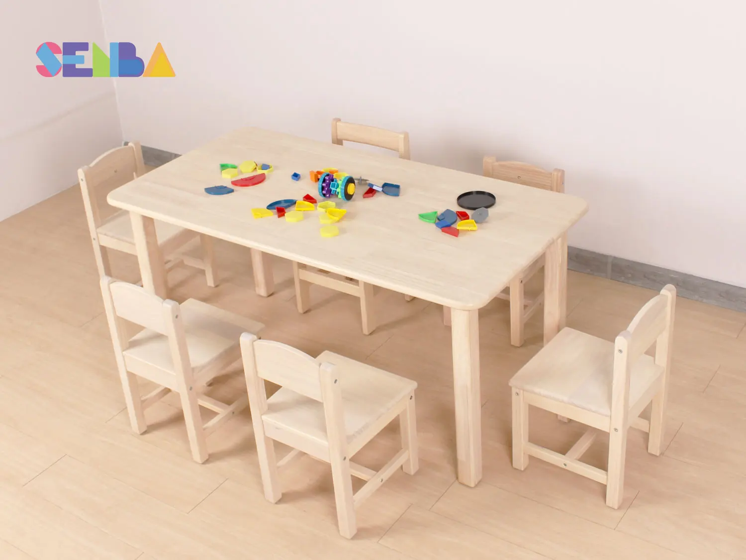 Daycare Rectangle Multifunction Multiplayer Wooden Study Table Chair