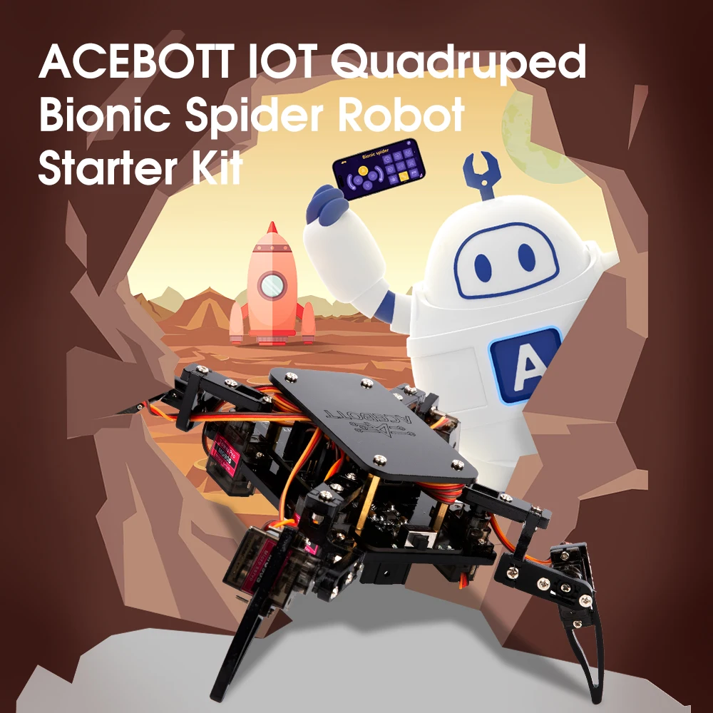 Robotlinking Scientific Robot Toy for Arduino Bionic Quadruped Spider Explorer Kit Multi-function DIY Building Smart Toys